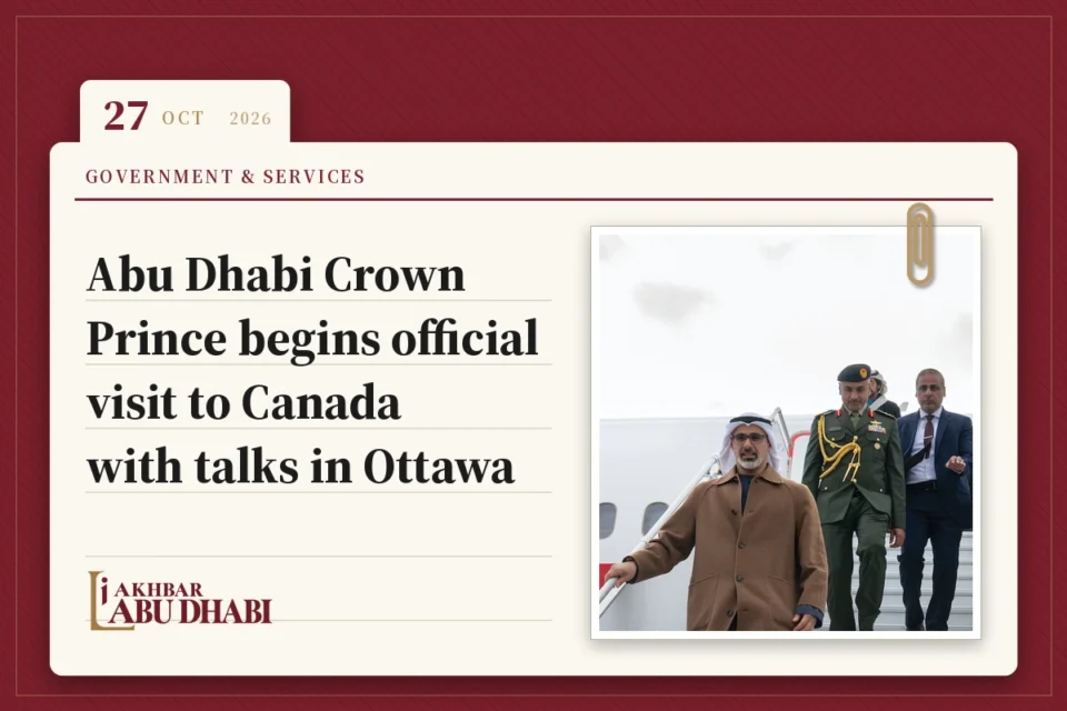 Abu Dhabi Crown Prince begins official visit to Canada with talks in Ottawa