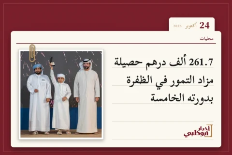 261.7 ألف درهم حصيلة مزاد التمور في الظفرة بدورته الخامسة