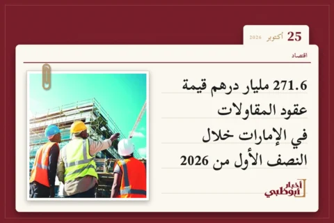 271.6 مليار درهم قيمة عقود المقاولات في الإمارات خلال النصف الأول من 2026