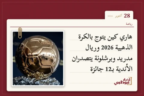هاري كين يتوج بالكرة الذهبية 2026 وريال مدريد وبرشلونة يتصدران الأندية بـ12 جائزة