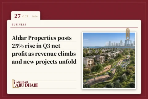 Aldar Properties posts 25% rise in Q3 net profit as revenue climbs and new projects unfold