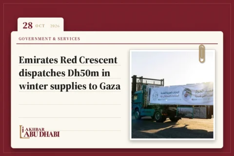 Emirates Red Crescent dispatches Dh50m in winter supplies to Gaza