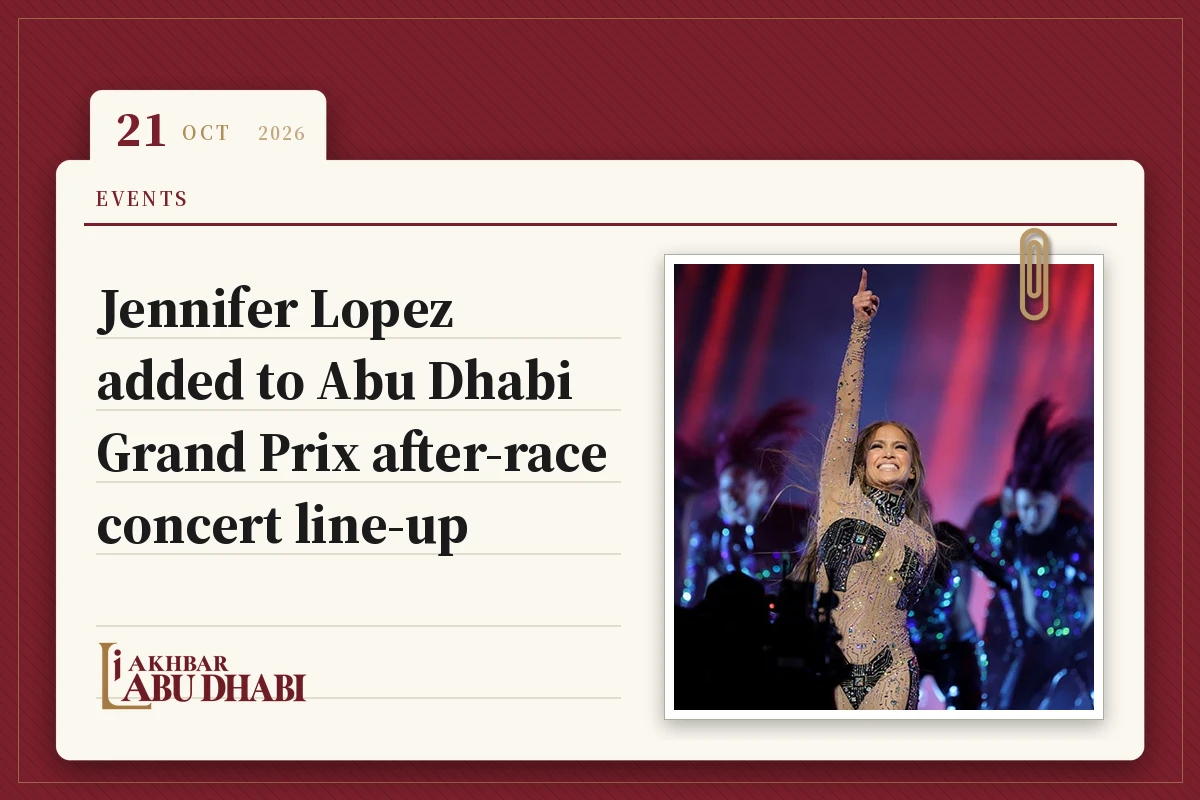 Jennifer Lopez added to Abu Dhabi Grand Prix after-race concert line-up